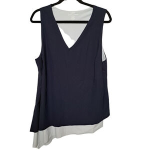 Game by Universal Standard Women's Blue Asymmetrical Hem Tank Size Medium